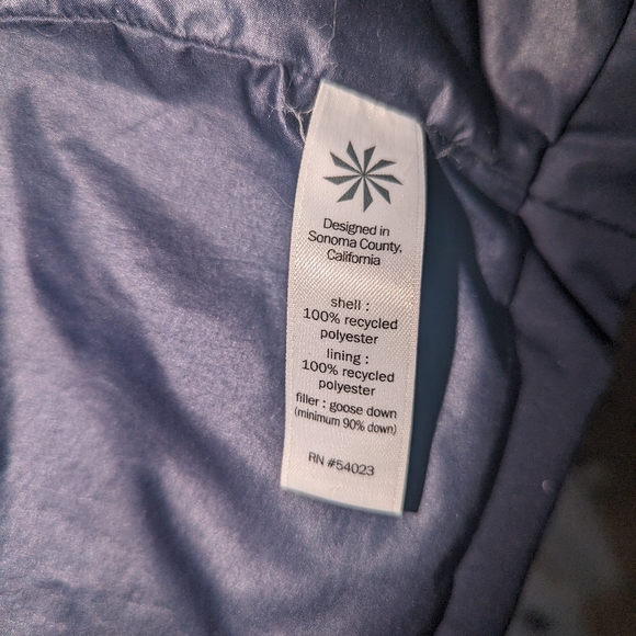 Athleta Goose Down Parka, Navy with Rose Gold - Size Medium - Picture 8 of 9